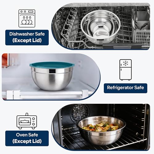 Mixing Bowls with Lids Set (Dark Blue / 10 Piece)