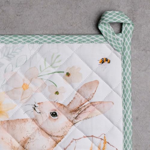 Pot Holders 100% Cotton Potholders (076 - Easter Dew / 8" x 8" (Pot Holder Pack of 1))