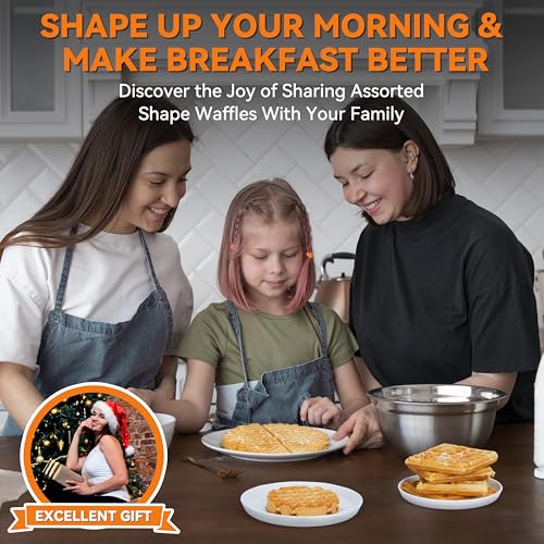 Multi Shapes Waffle Iron (Belgian Waffle Maker (Graphite))