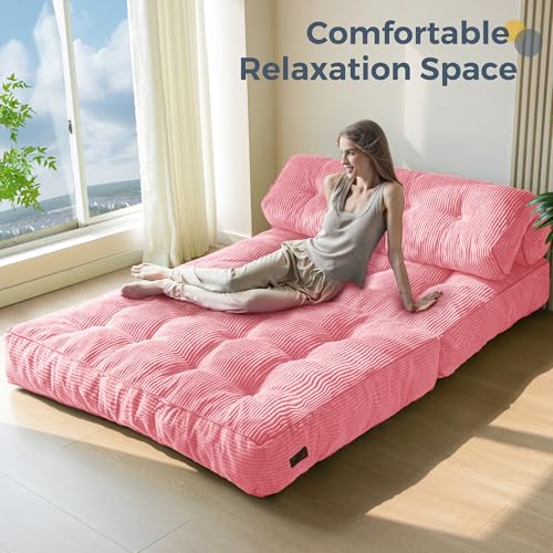 Folding Sofa Bed (Pink / Full)