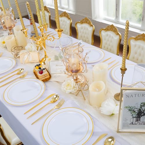 100PCS Gold Plastic Plates (Gold / 100 PCS)