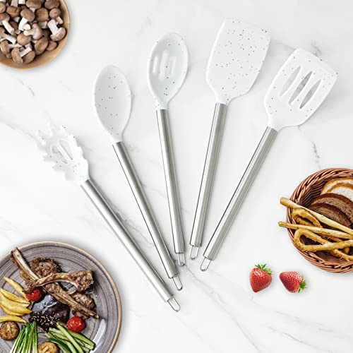 Silicone Cooking Utensils (Speckled White / 5 Pieces)