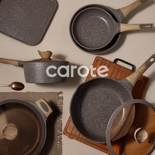 31pcs Nonstick Pots and Pans Set (Brown / 31 Piece)