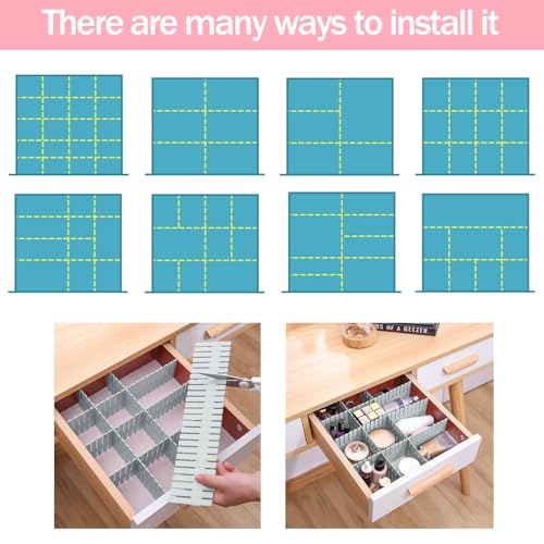 40Pcs Drawer Dividers (Grey)