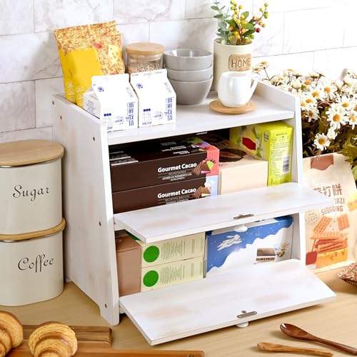 Bamboo Corner Bread Box for Kitchen Countertop 2
