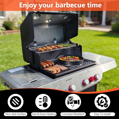 Upgraded 7421 Gourmet BBQ System Griddle for Weber 22 inch Charcoal Grills (15" x 13.1" x 2.1")