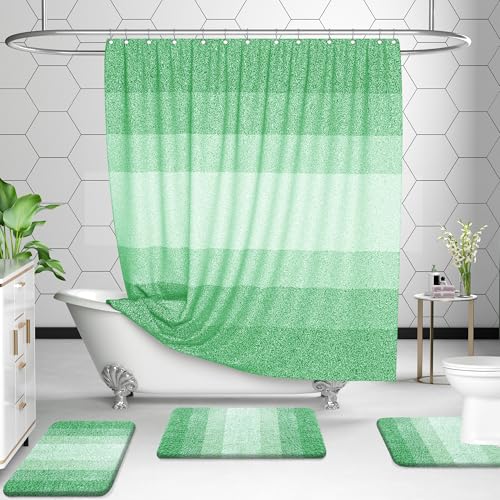 Luxury Toilet Rugs U (24" X 20" Contour Rug / Green)