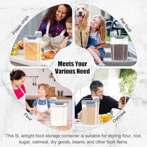 Airtight Rice Storage Container (Gray / 5L-1pack)