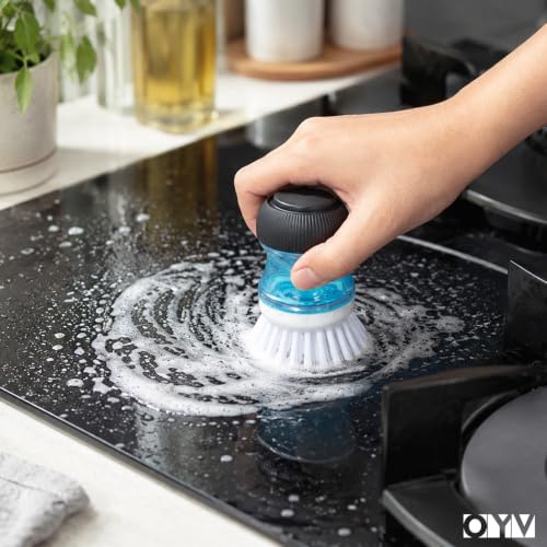 Soap Dispensing Palm Brush Set (White/Clear/Black)