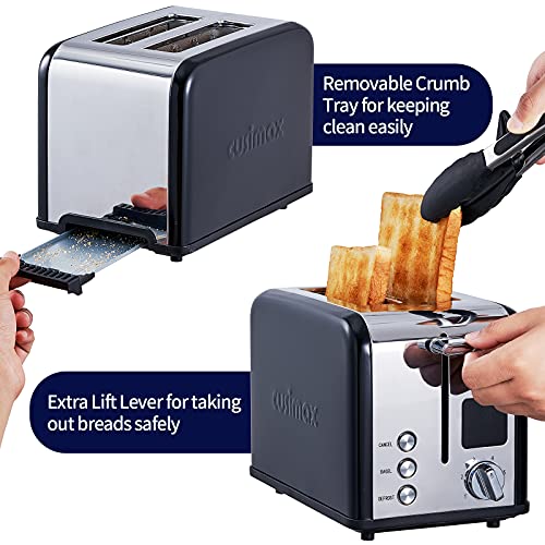 2 Slice Stainless Steel Toaster with Digital LED Display (Black Stainless Steel / 2 Slice)