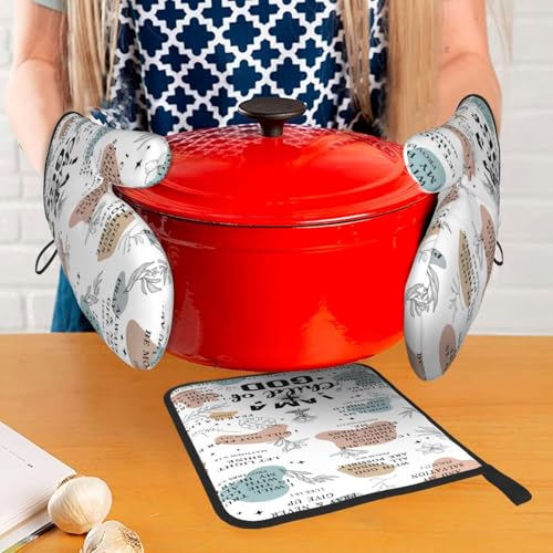 Christian Oven Mitts and Pot Holders Sets of 3 (Funny)