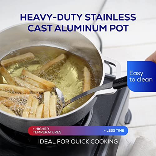 11.6 QT / 11 Liter) Caldero Pot with Lid, Large Cast Aluminum Rice Pot, 32-Cup Capacity for Rice, Soups, Stews, Frying & Large-Batch Cooking