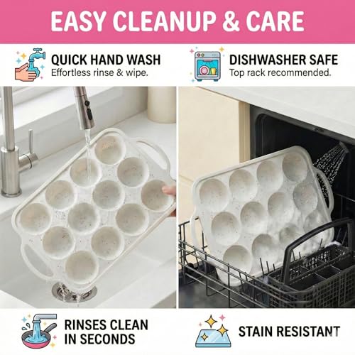 Silicone Muffin Pan for Baking (Cream / Regular (12 Cups Pan))