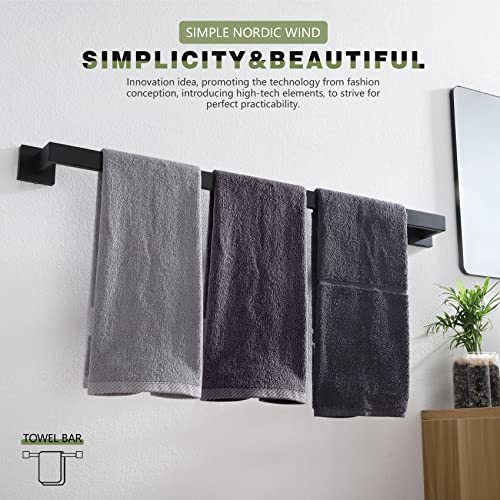 32 Inch Single Towel Bar (Matte Black / 32-Inch (2 Pack))
