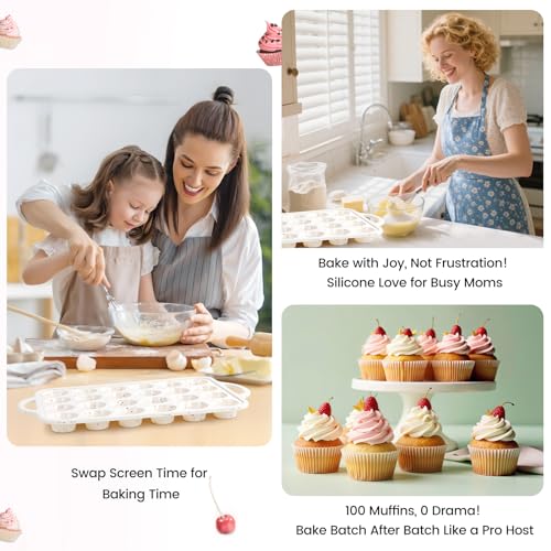 Silicone Muffin Pan with Metal Reinforced Frame (Standard + Mini)