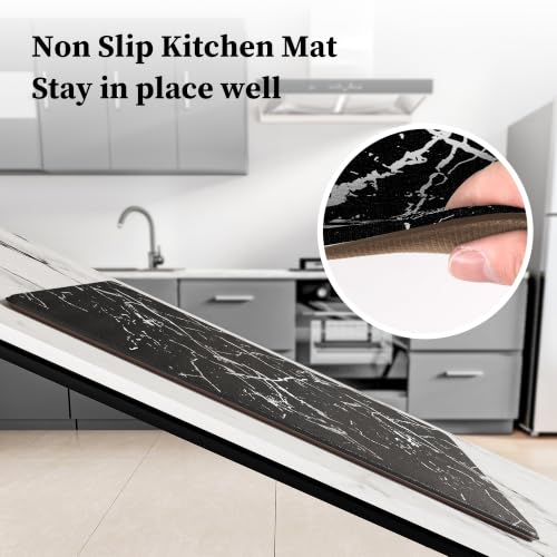 Silver Foil Stamped Marble Kitchen Mats (18.03 sq ft Count)