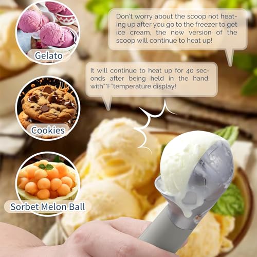 Heated Ice Cream Scoop Rechargeable (Gray / 2 oz)