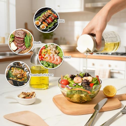 Olive Oil Dispenser Oil Bottle Set Salad Dressing Container (sliver)
