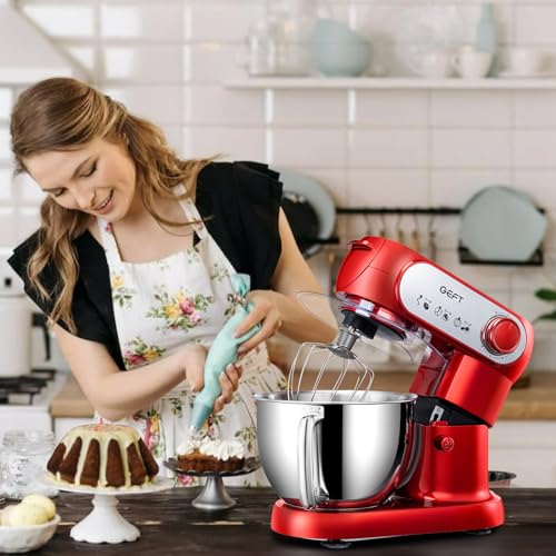Stand Mixer 6QT Mixers Kitchen Electric Stand Mixer (Red / One Bowl (6QT))