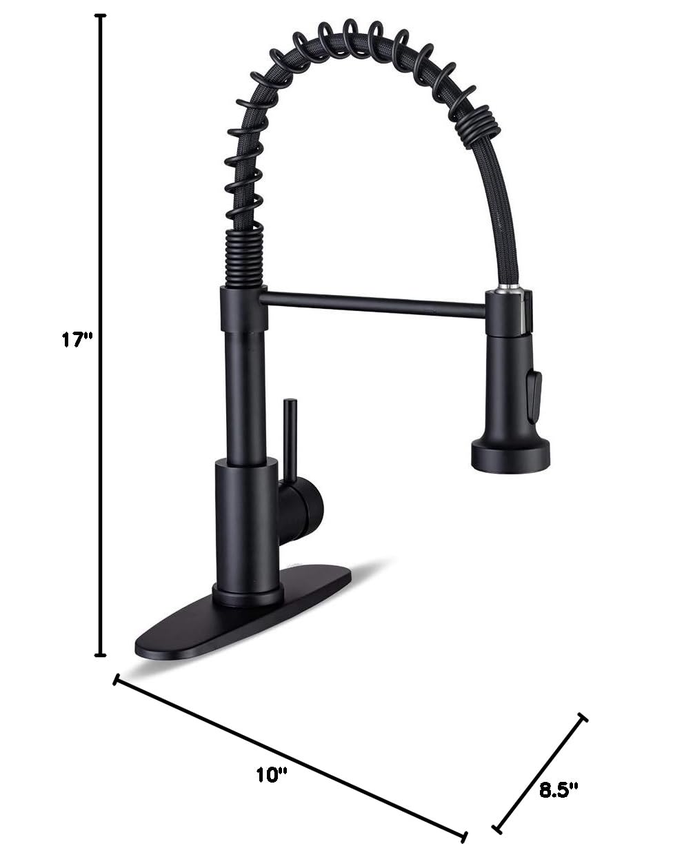 Black Kitchen Faucet with Pull Down Sprayer (Matte Black)
