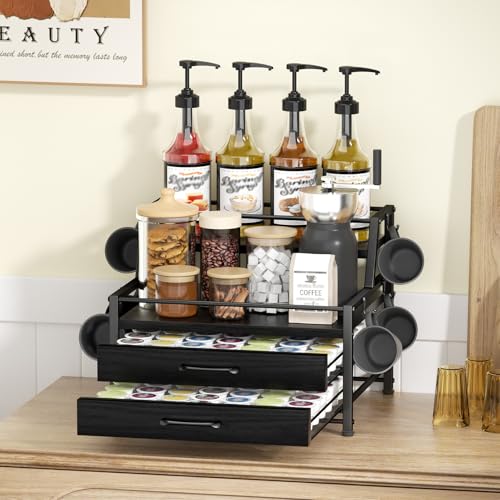 Coffee Syrup Rack Organizer (Black)