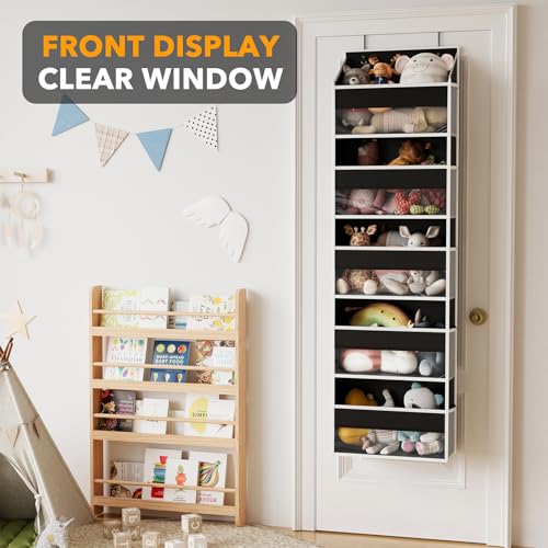 1 Pack Over The Door Organizer with 5 Large Pockets and 10 Mesh Side Pockets (1 Pack / Black)