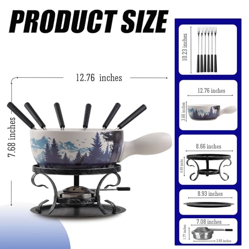 Serene Summits Swiss Design Fondue Set for Party