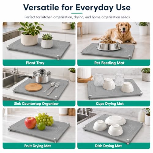 Stone Drying Mat For Kitchen Counter Superb Absorbent Diatomaceous Earth Mats with Non