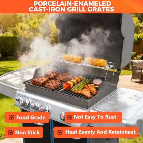 19.5 Inch Porcelain Grill Grates for Weber Genesis 300 Series (19.5"Γ12.9β, 2 Pack)
