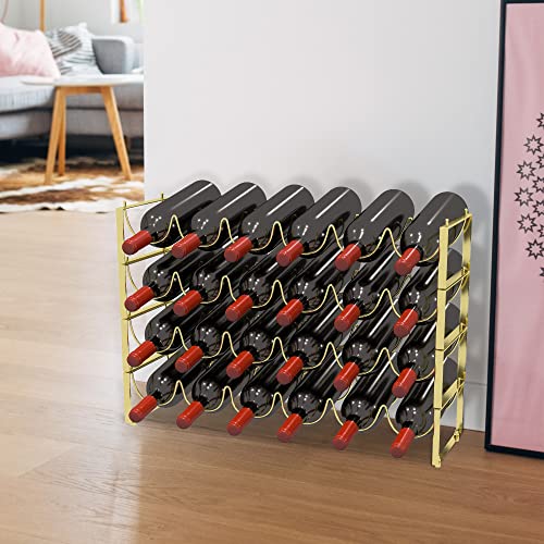 4 Tier Wine Rack (Gold / 24-Bottle)