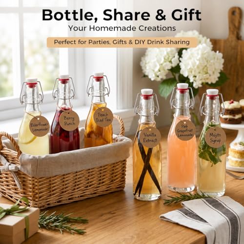 10pack 12oz Swing Top Glass Bottles with Airtight Lids for Vanilla (12 oz 10 pack)
