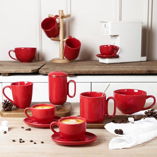 Ceramic Coffee Mug Set (Red)