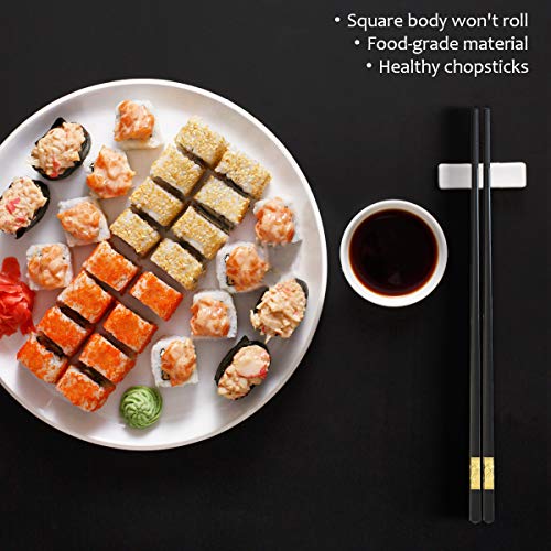 10 Pairs Fiberglass Chopsticks (Gold-10 Pairs)