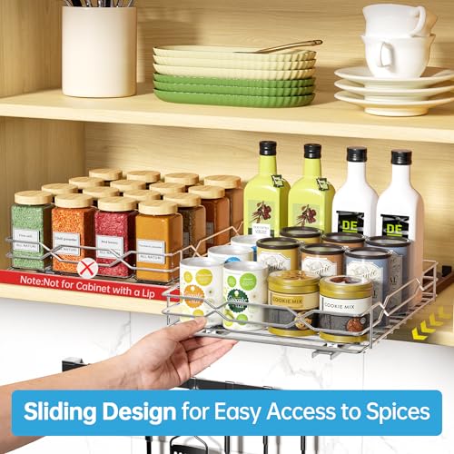 Pull Out Spice Rack (8.5”W x 10.5”D x 2.3”H)