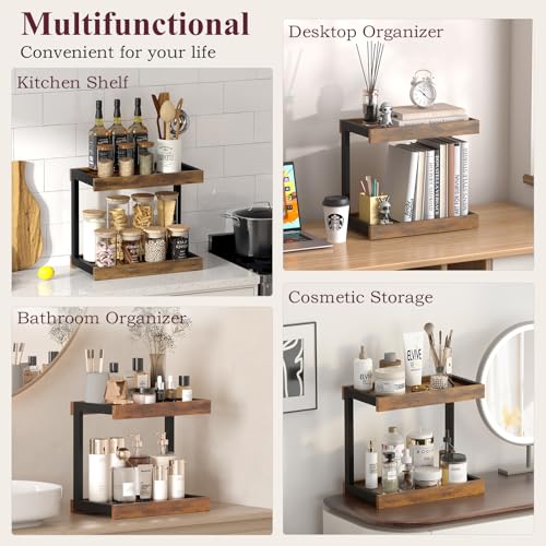 Counter Shelf Organizer (Rustic Brown / Large)
