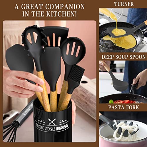 Kitchen Cooking Utensils Set (Black)