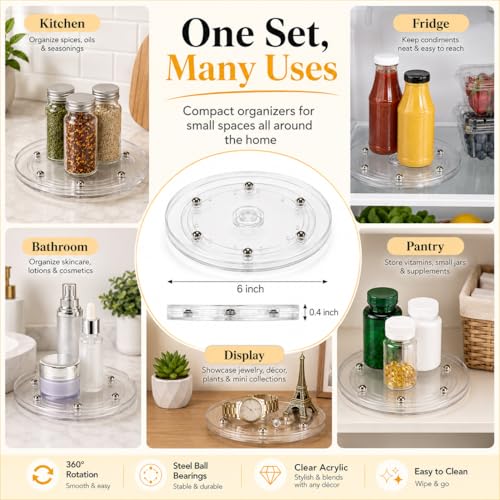 6 Pack Small Lazy Susan 6 inch