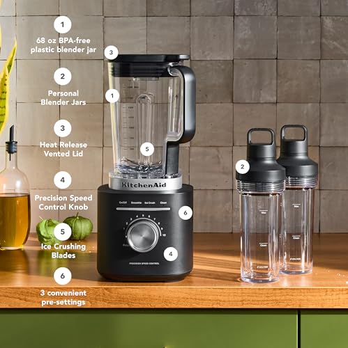 Pure Power Blender with 2 Blending Jars (Black Matte)
