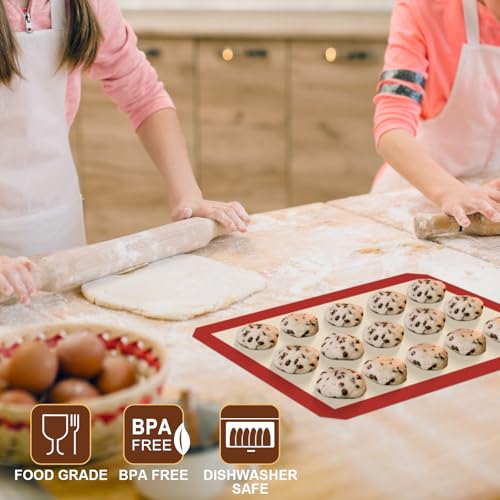 Silicone Baking Mats 3 Pack (3pcs: Red 0.7MM)