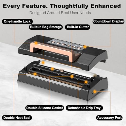 Powerful Suction Vacuum Sealer Machine (Black)