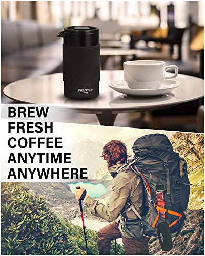 POLIVIAR French Press Coffee Maker (Black / 12 oz)