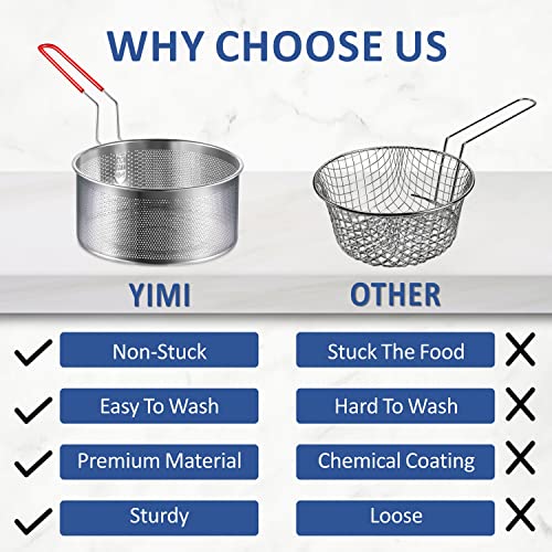 7 inch Deep Fryer Basket 304 Stainless Steel for Frying French Fries (7'' Deep Fry Basket)