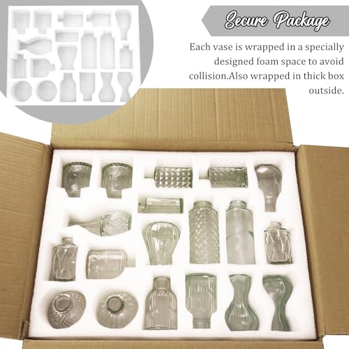 Set of 36 Glass Bud Vases Small Flower Vases for Centerpieces (Clear)
