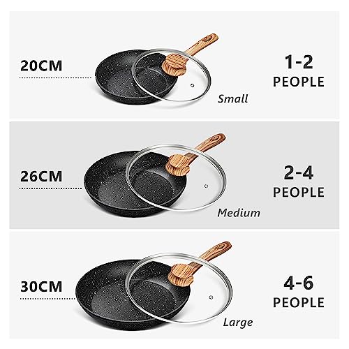 8 Inch Nonstick Frying Pan with Lid (Black Granite / 8 Inch)