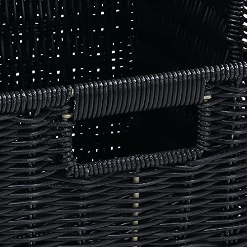 Wicker Storage Baskets for Organizing (13 x 13 x 7.5 inches / Black)