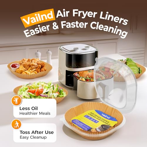 125PCS 9inch Square Air Fryer Disposable Liners for 10 (125 Count)