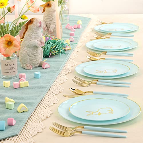 60 Pieces Easter plates with Gold Bunny (Bunny / 60)