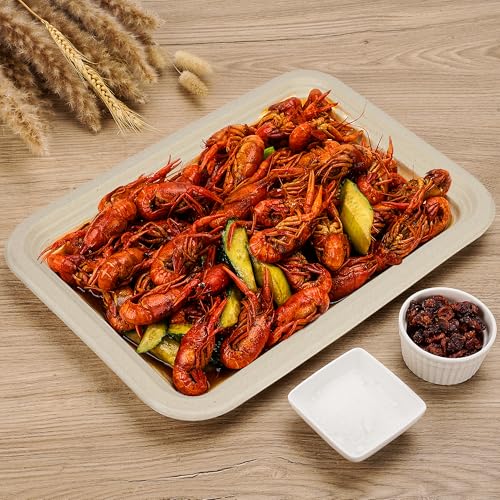 50 Pack Brown 14" Heavy Duty Disposable Rectangle Food Trays (Original / 14in(50count))