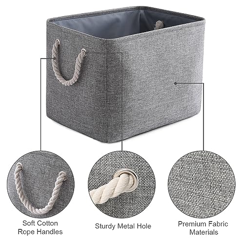Storage Basket for Organizing (Grey / 3PCS/Large Cube - 16L×12W×12H)