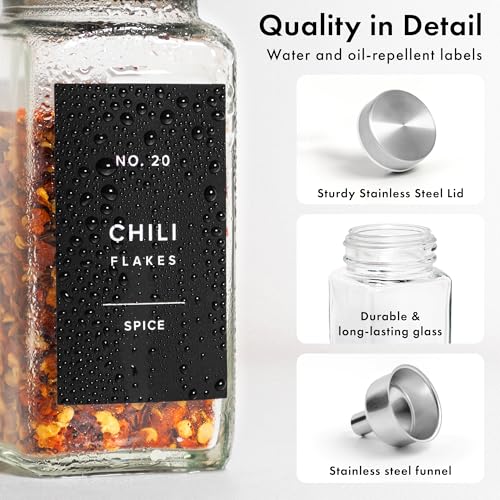Glass Spice Jars with Label (24 Count)